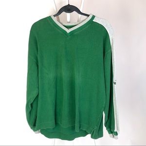 Puma active casual athletic strips green sport pullover sweater sweatshirt M